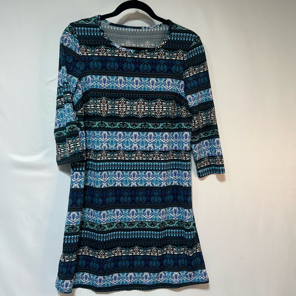 Blue Patterned Women's Dress
